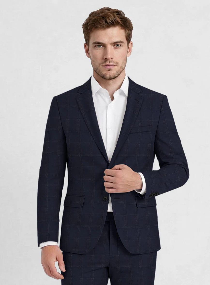 Reda Martes Blue Checks Wool Jacket - Image 2