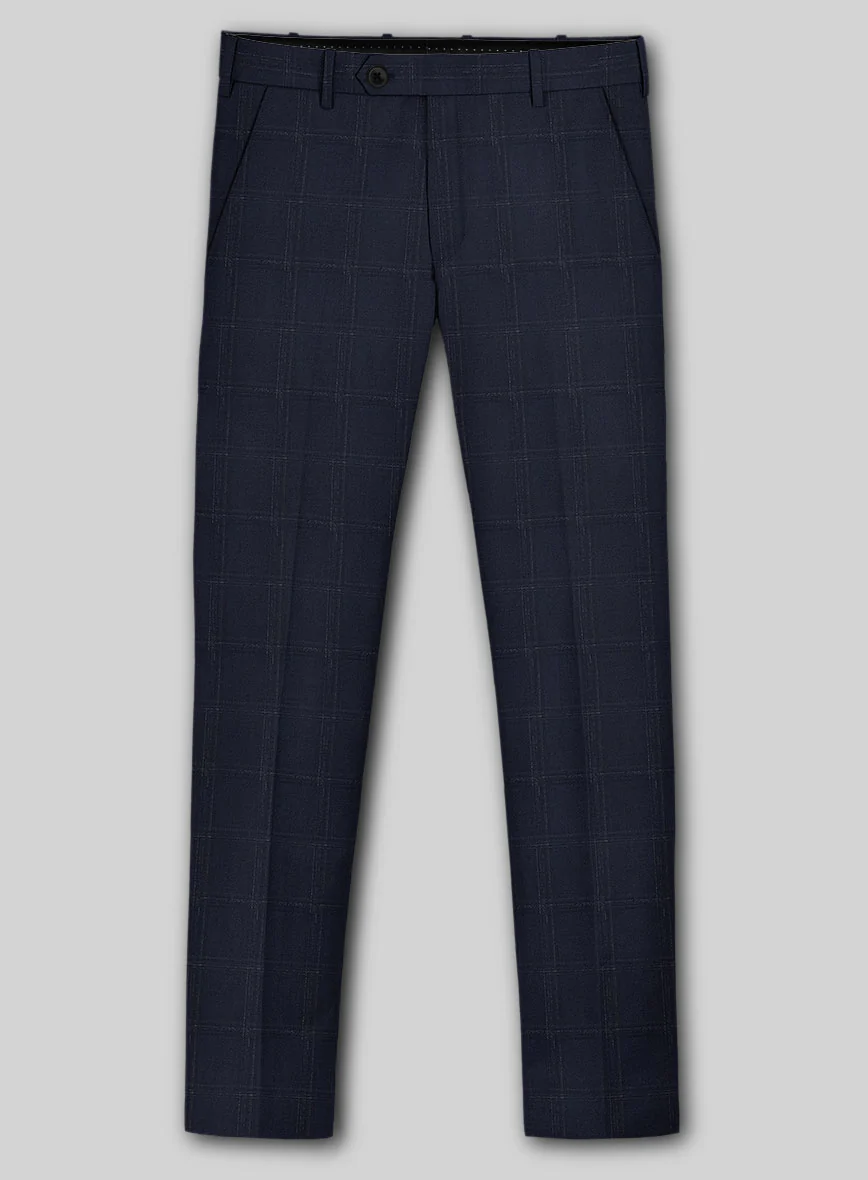 Reda Martes Blue Checks Wool Pants - Image 2