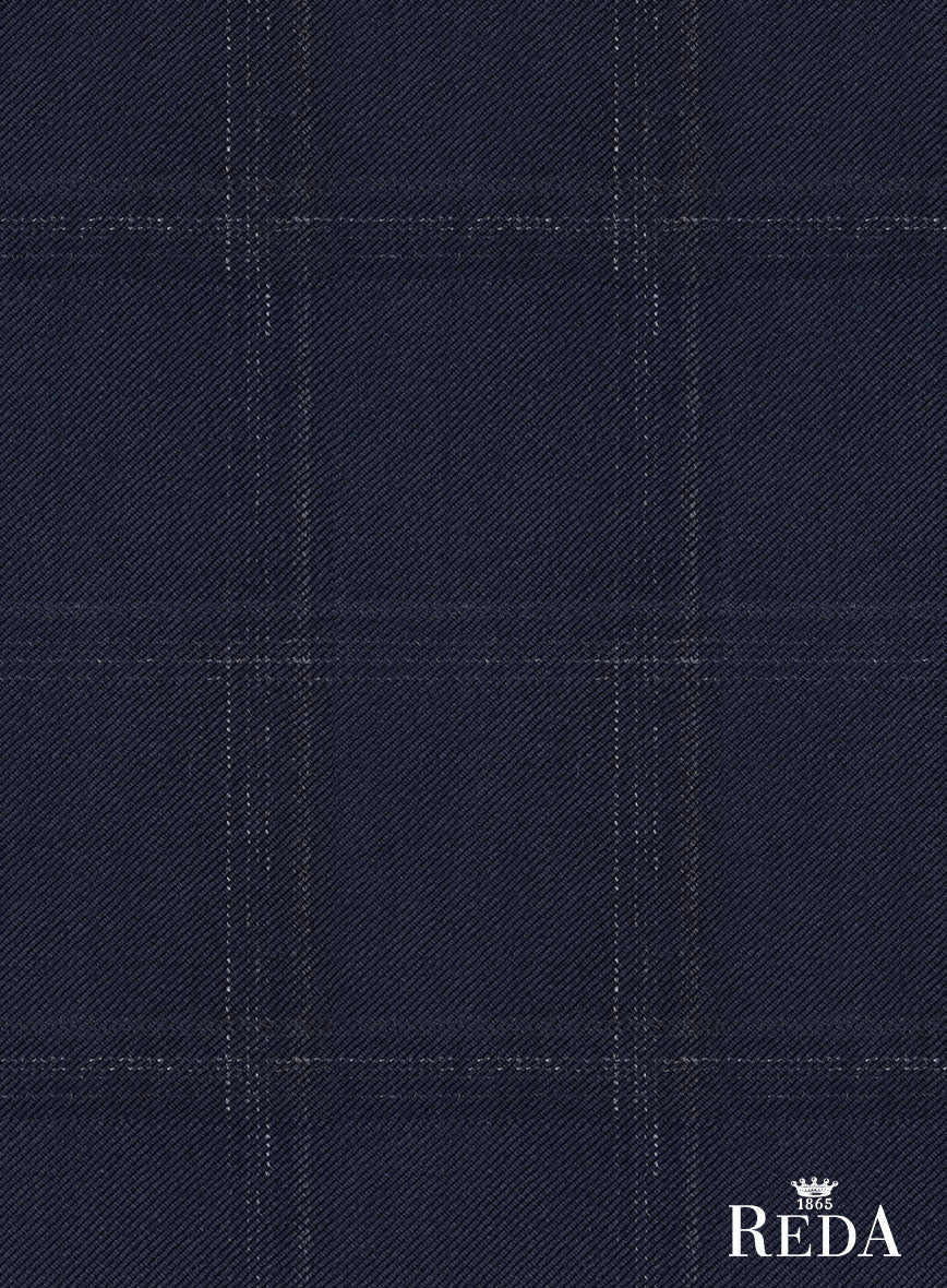 Reda Martes Blue Checks Wool Pants - Image 4