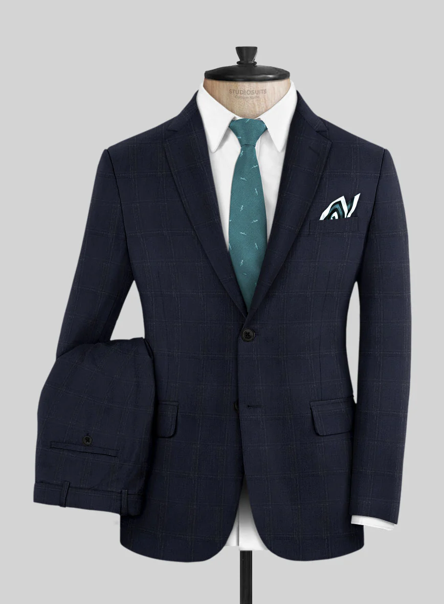 Reda Martes Blue Checks Wool Suit - Image 2
