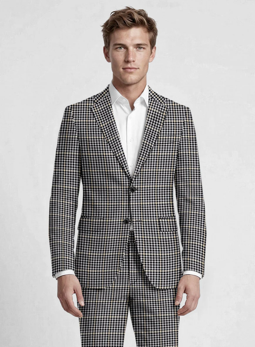 Reda Matio Black Checks Wool Jacket - Image 2