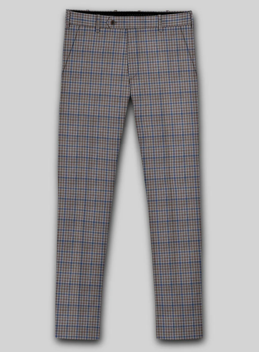 Reda Matio Brown Checks Wool Pants - Image 3