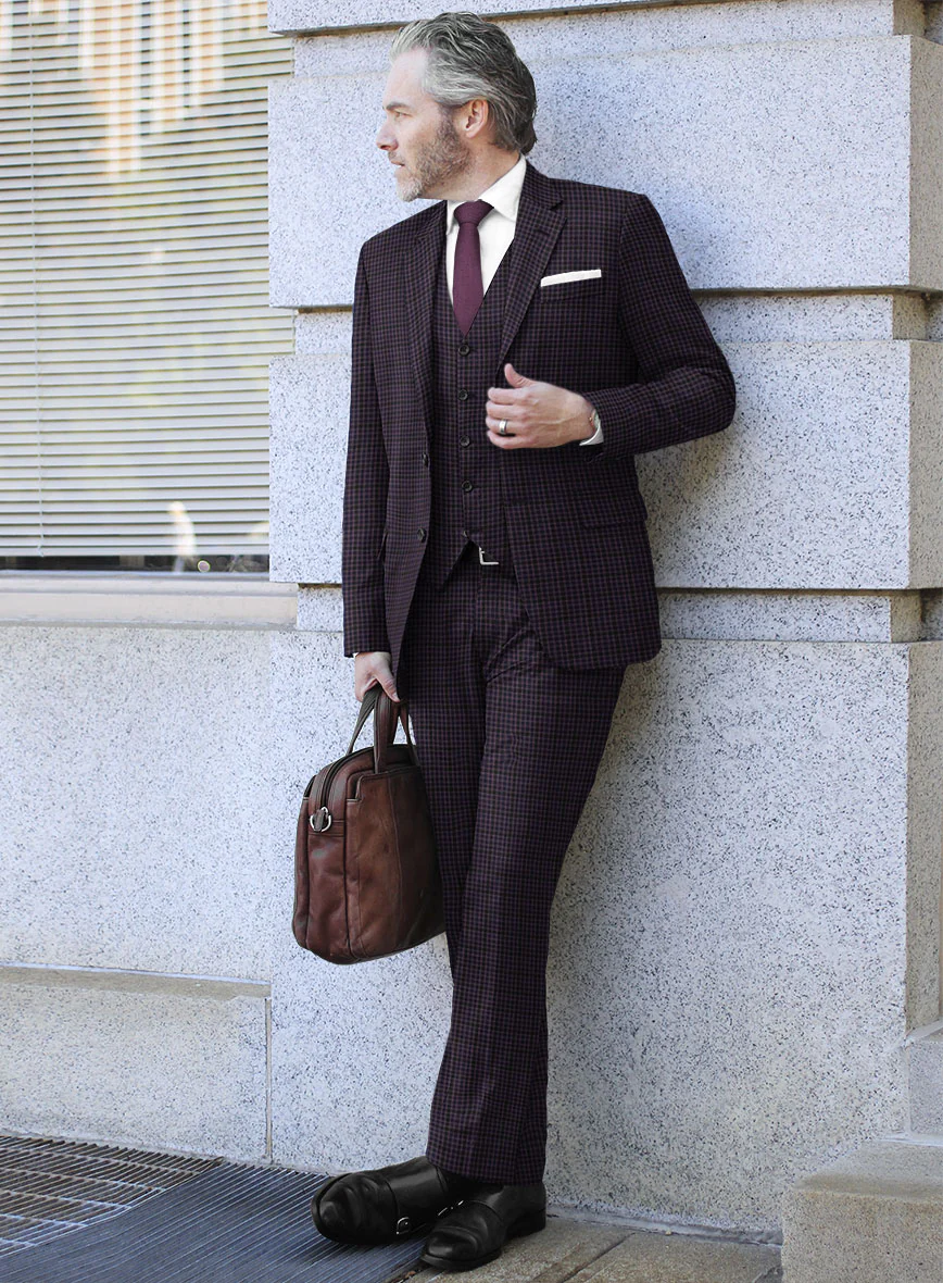 Reda Matio Purple Checks Wool Suit - Image 2