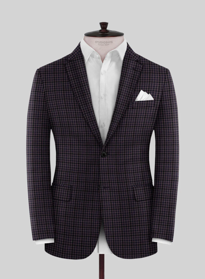 Reda Matio Purple Checks Wool Suit - Image 3