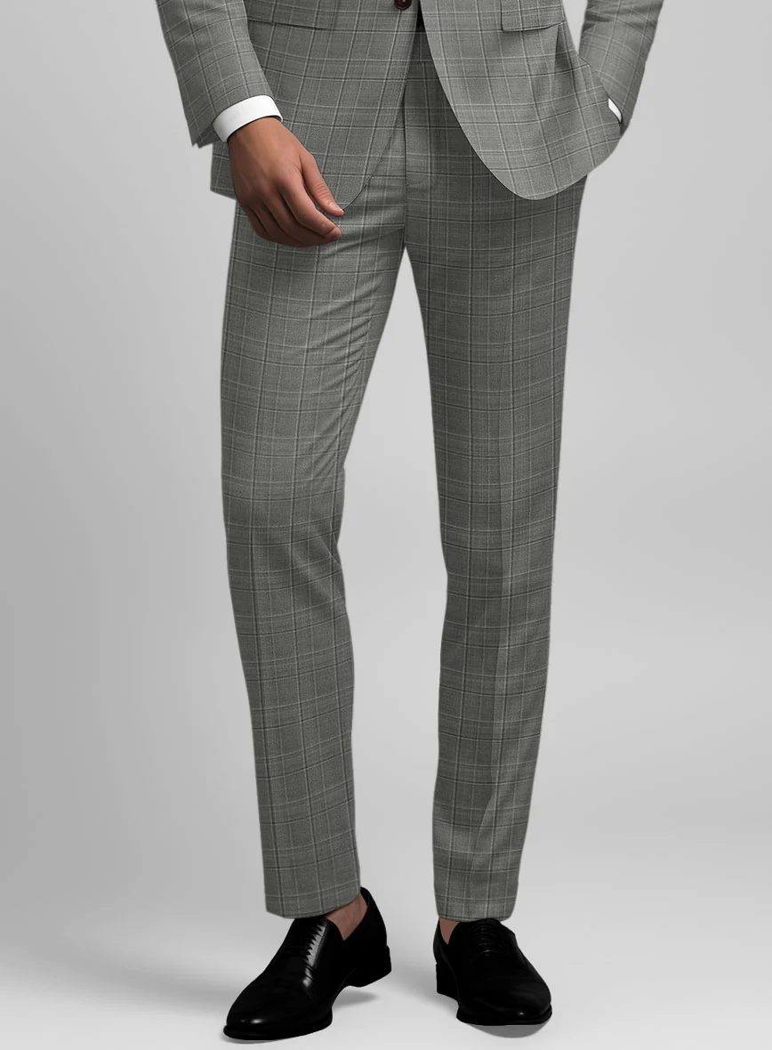 Reda Mavlox Gray Checks Wool Suit - Image 6