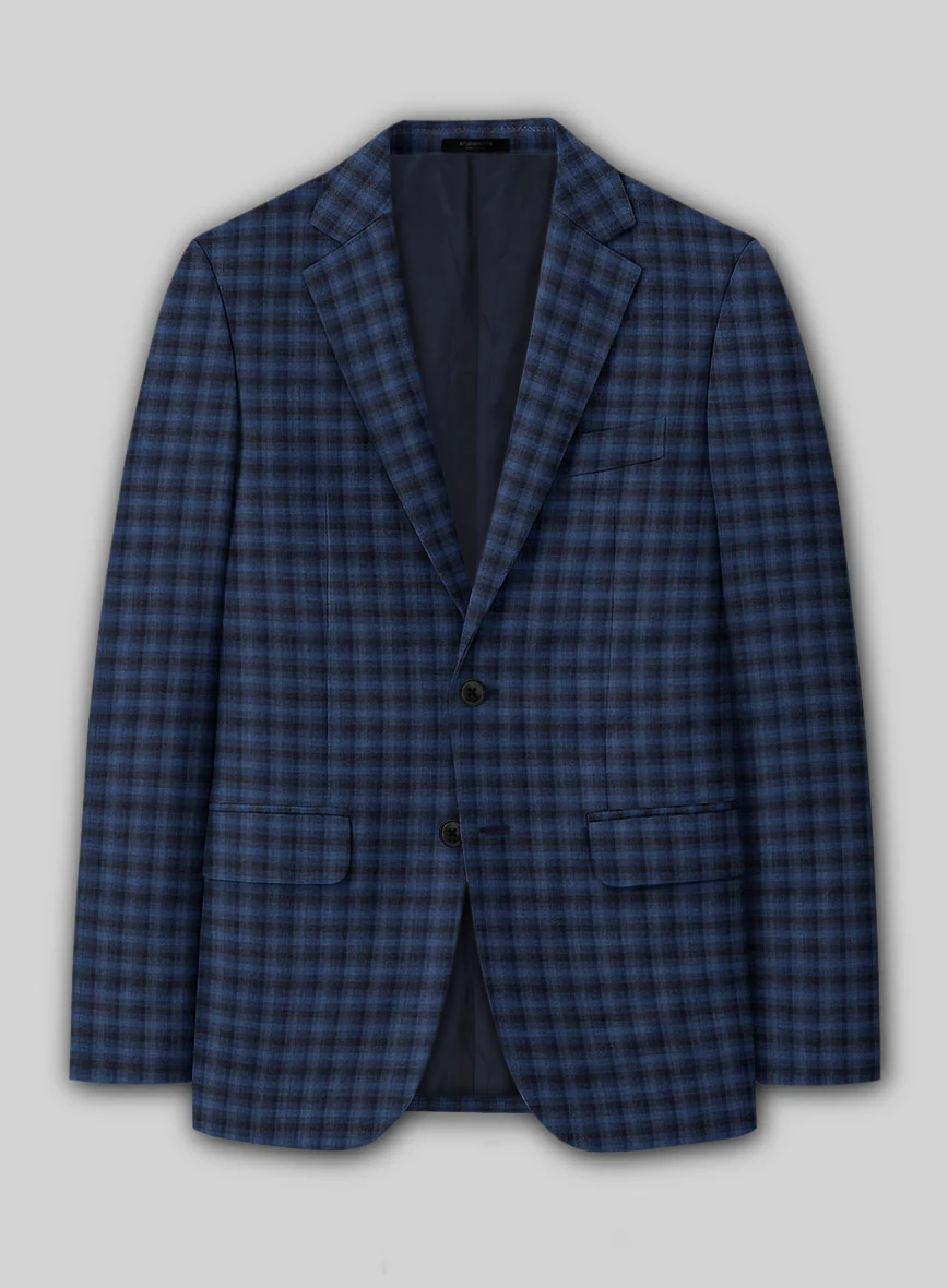 Reda Mid Blue Checks Wool Suit - Image 4
