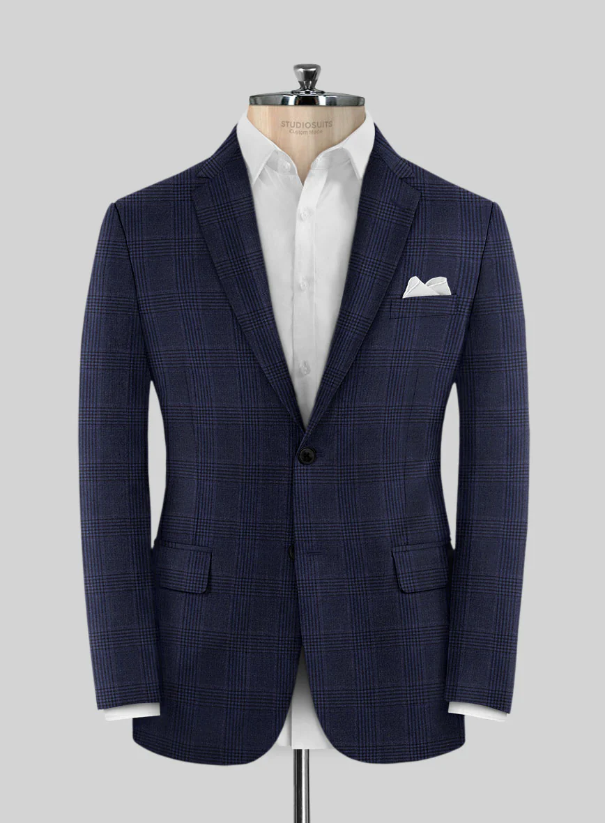 Reda Navy Checks Wool Suit - Image 3