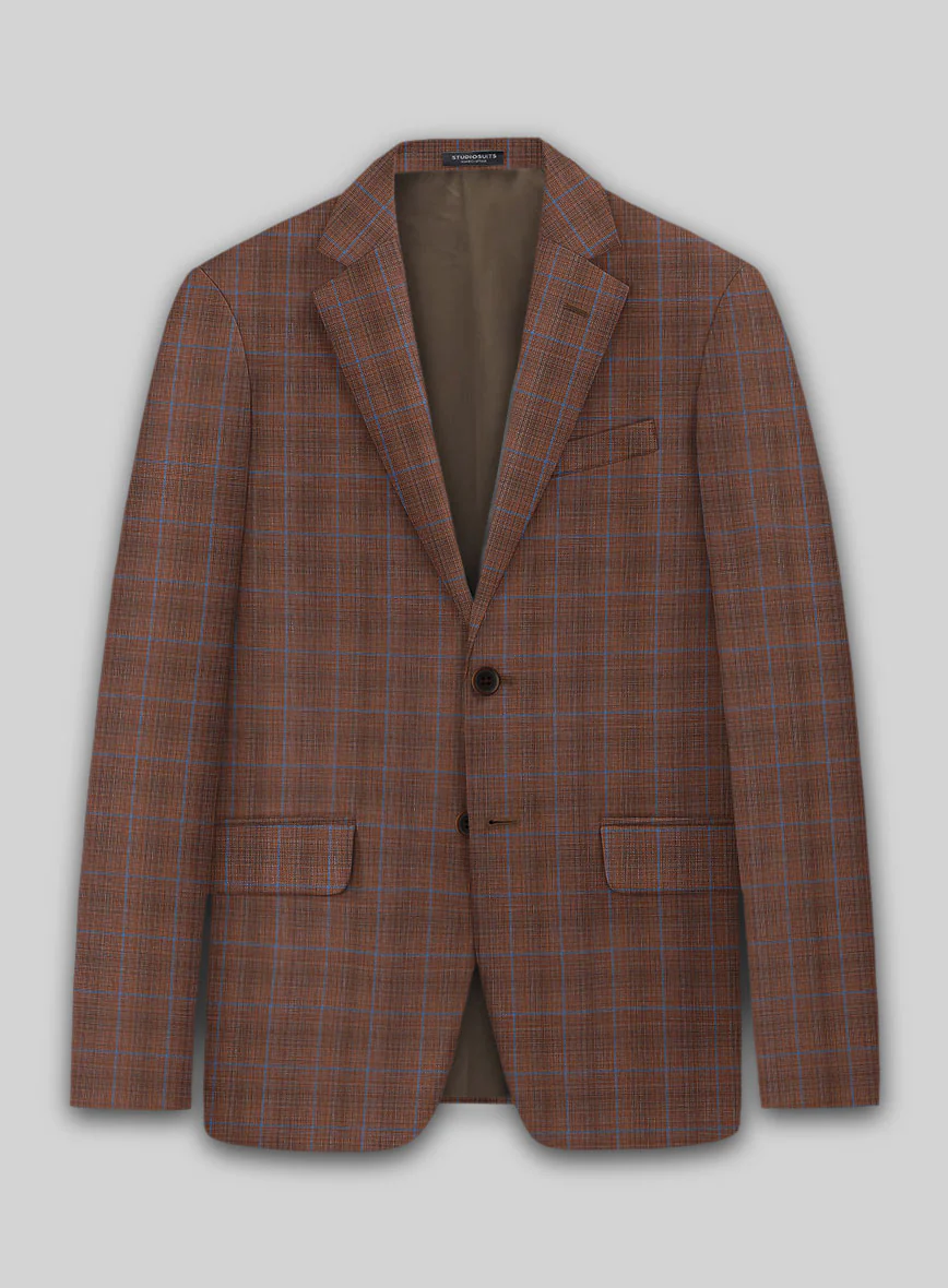 Reda Nutmeg Brown Checks Wool Suit - Image 3