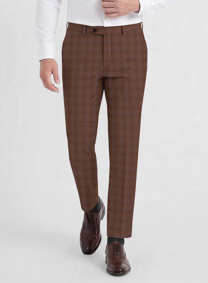Reda Nutmeg Brown Checks Wool Suit - Image 6