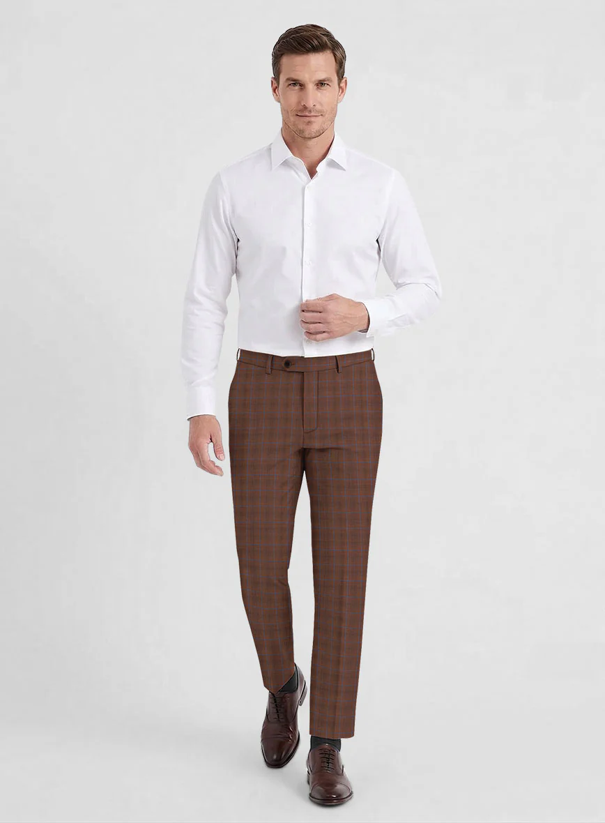 Reda Nutmeg Brown Checks Wool Suit - Image 5