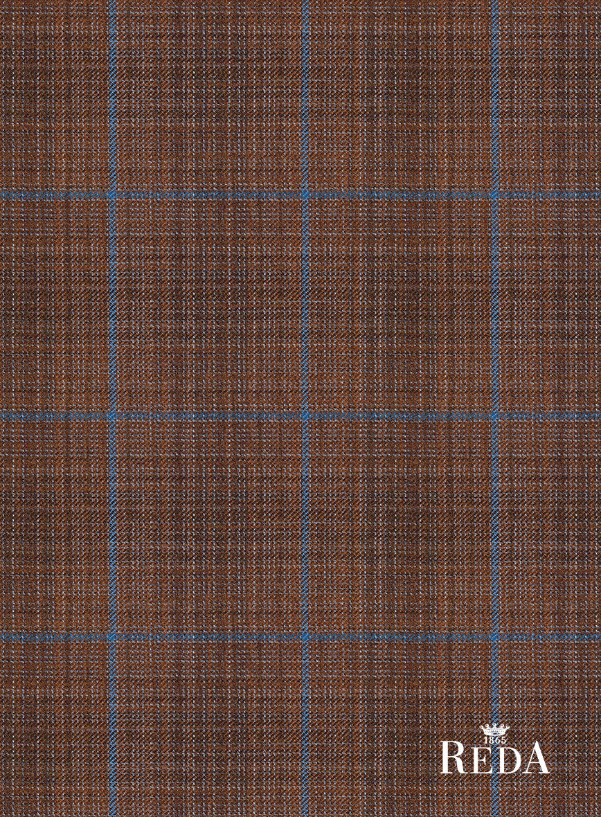 Reda Nutmeg Brown Checks Wool Suit - Image 8
