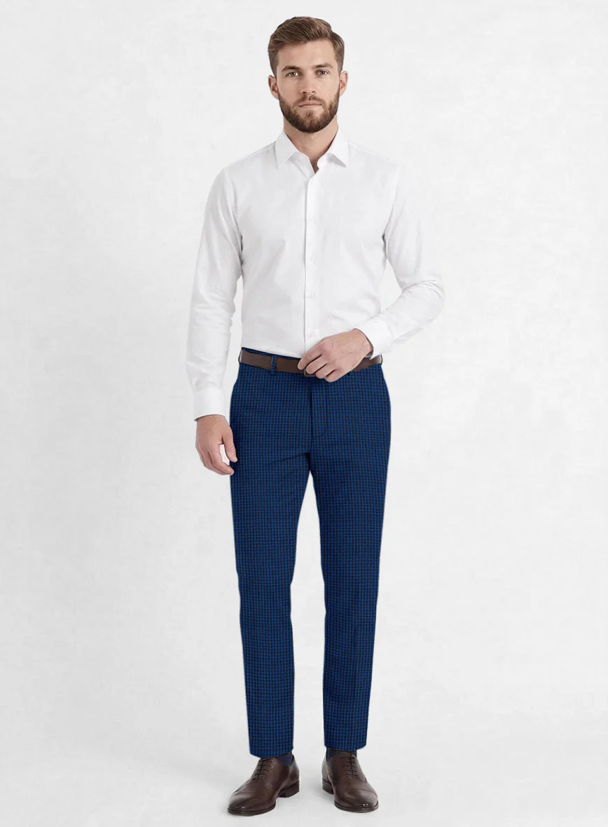 Reda Ocean Blue Wool Pants - Image 3