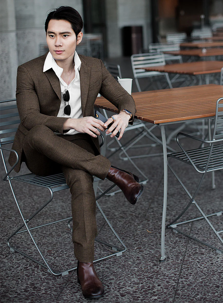 Reda Omiro Brown Wool Suit - Image 2