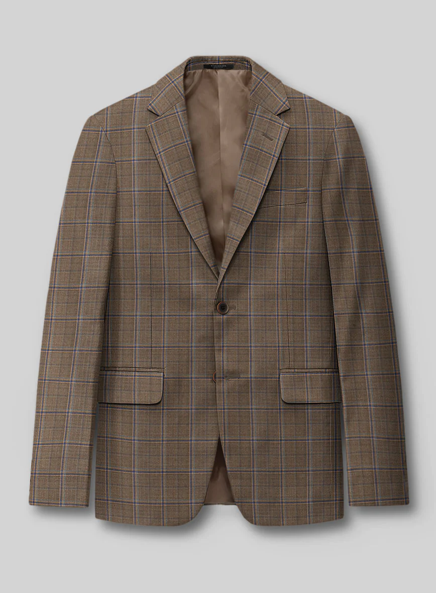 Reda Otter Brown Checks Wool Suit - Image 3