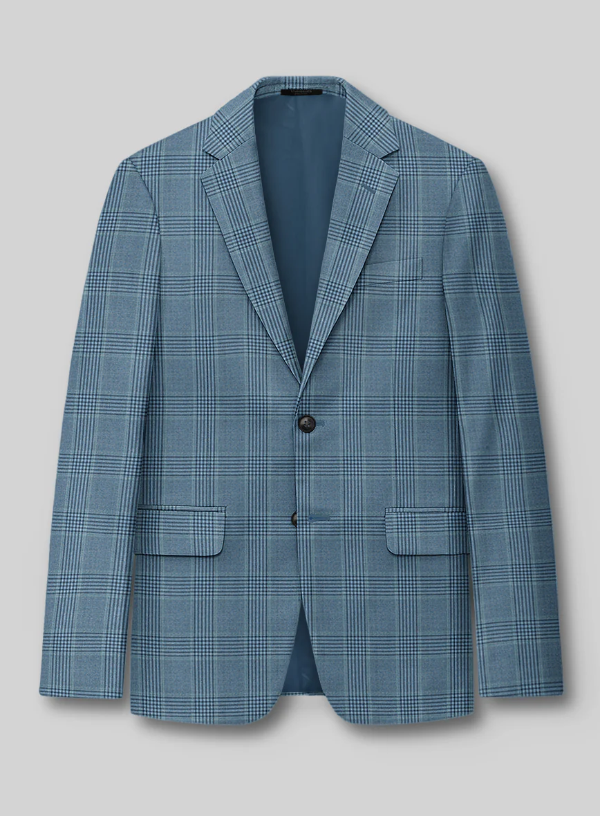 Reda Pacific Blue Checks Wool Suit - Image 3