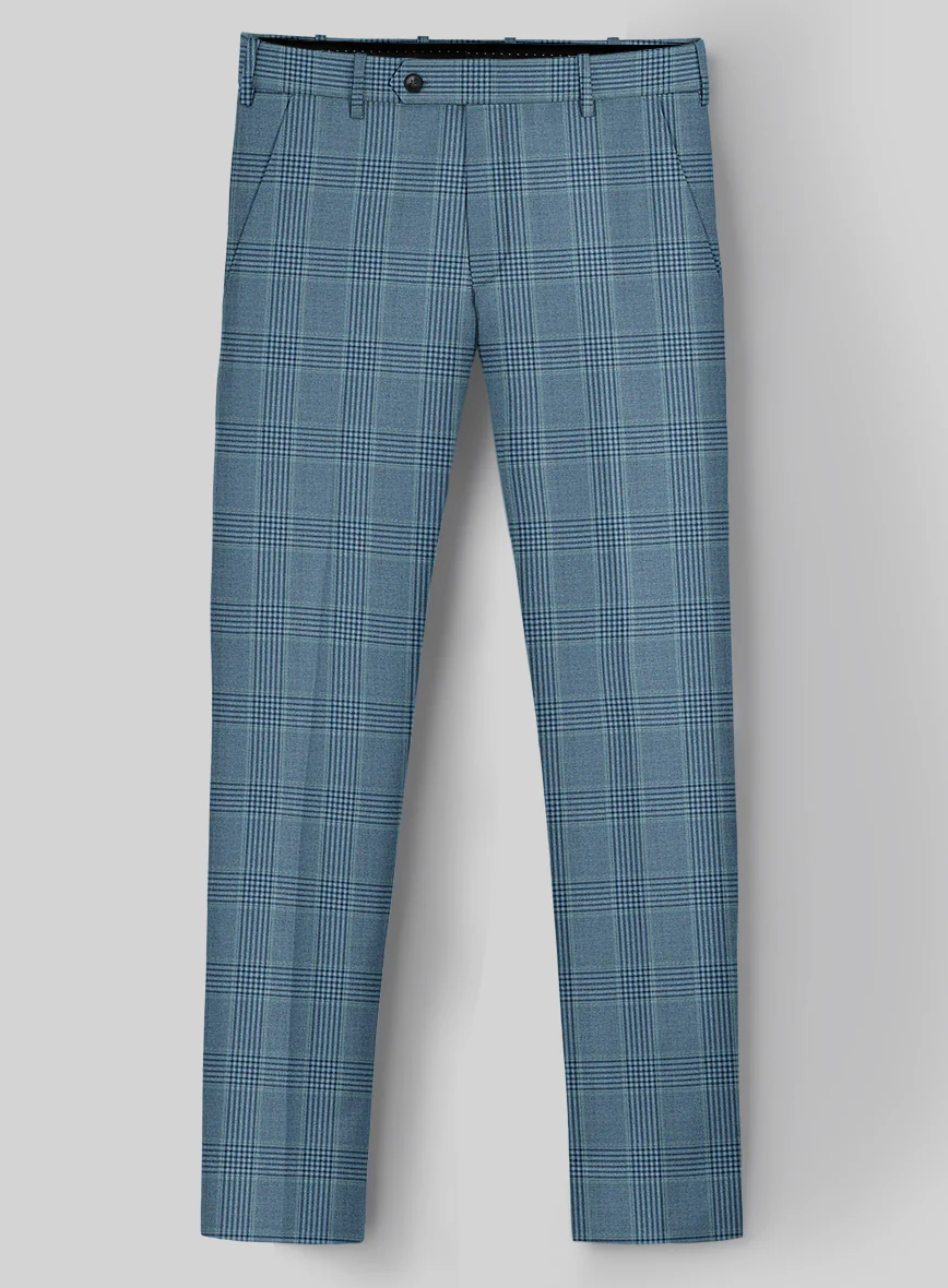 Reda Pacific Blue Checks Wool Suit - Image 5