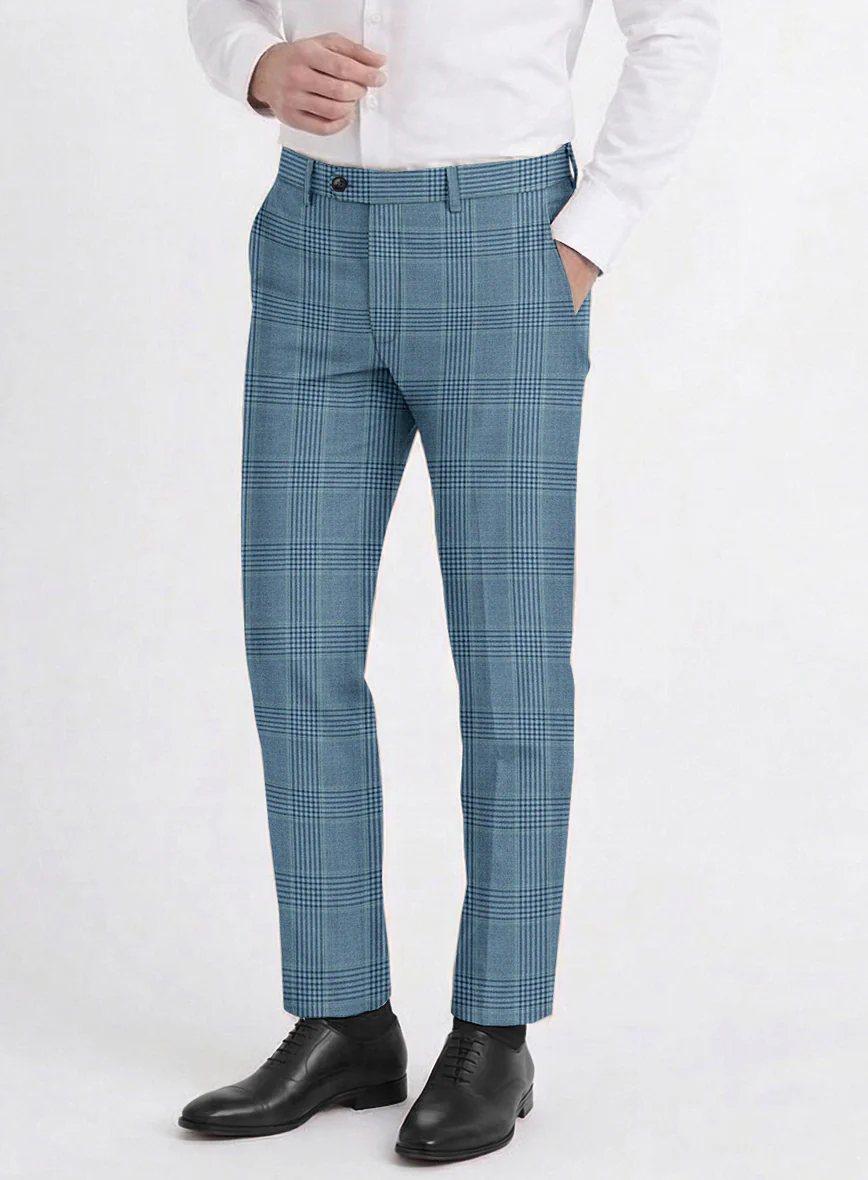 Reda Pacific Blue Checks Wool Suit - Image 6
