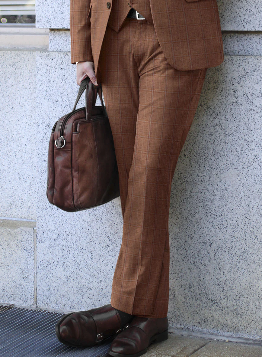 Reda Pacivi Brown Checks Wool Pants - Image 2