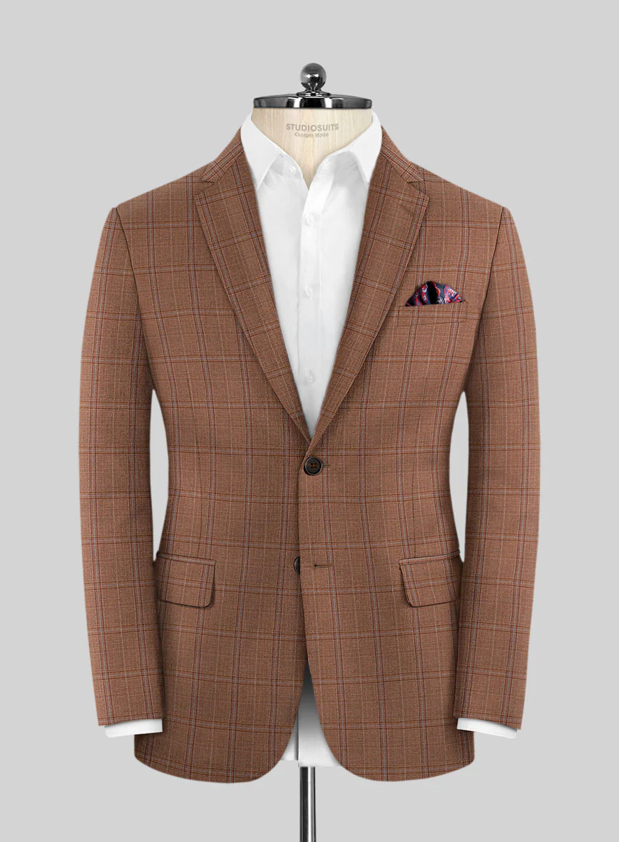 Reda Pacivi Brown Checks Wool Suit - Image 3