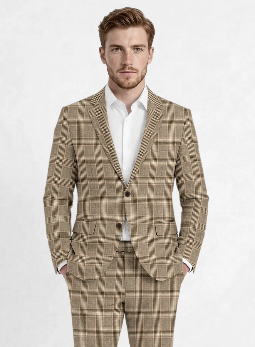 Reda Pale Brown Checks Wool Jacket - Image 2