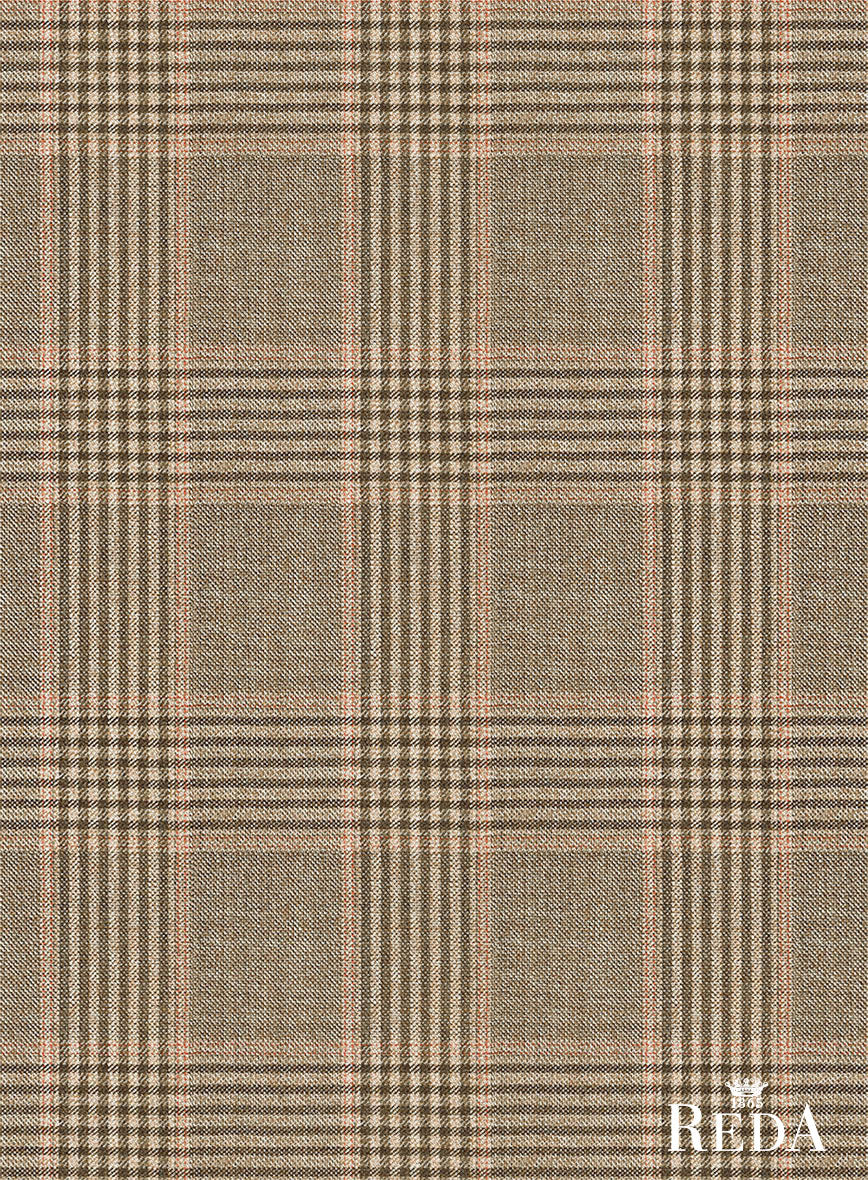 Reda Pale Brown Checks Wool Jacket - Image 3