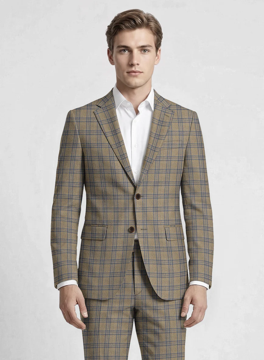 Reda Sand Brown Checks Wool Jacket - Image 2