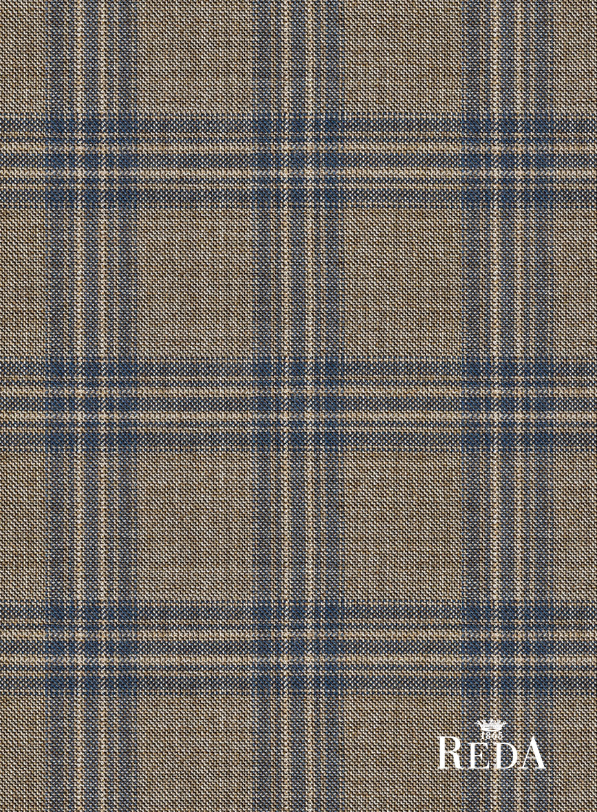 Reda Sand Brown Checks Wool Jacket - Image 3