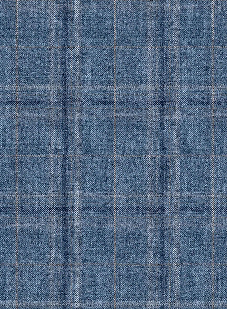 Reda Sky Blue Checks Wool Jacket - Image 2