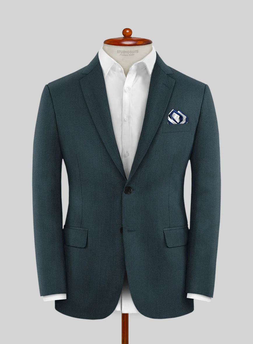 Reda Steel Blue Wool Suit - Image 3