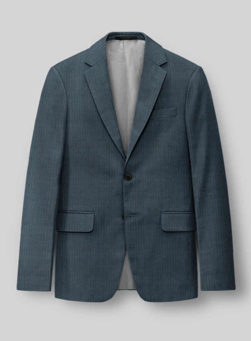 Reda Tibaro Blue Stripe Wool Suit - Image 3