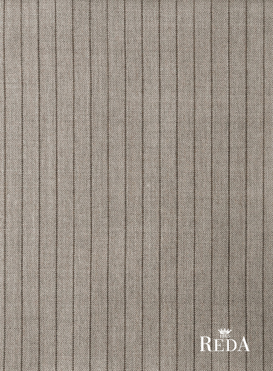 Reda Tibaro Brown Stripe Wool Pants - Image 3