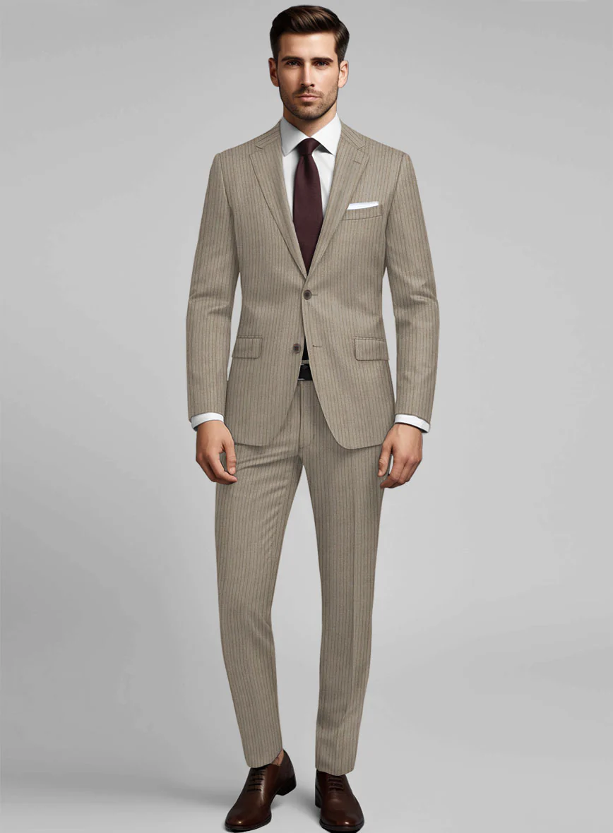 Reda Tibaro Brown Stripe Wool Suit - Image 2
