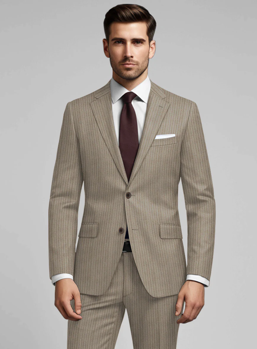 Reda Tibaro Brown Stripe Wool Suit - Image 4