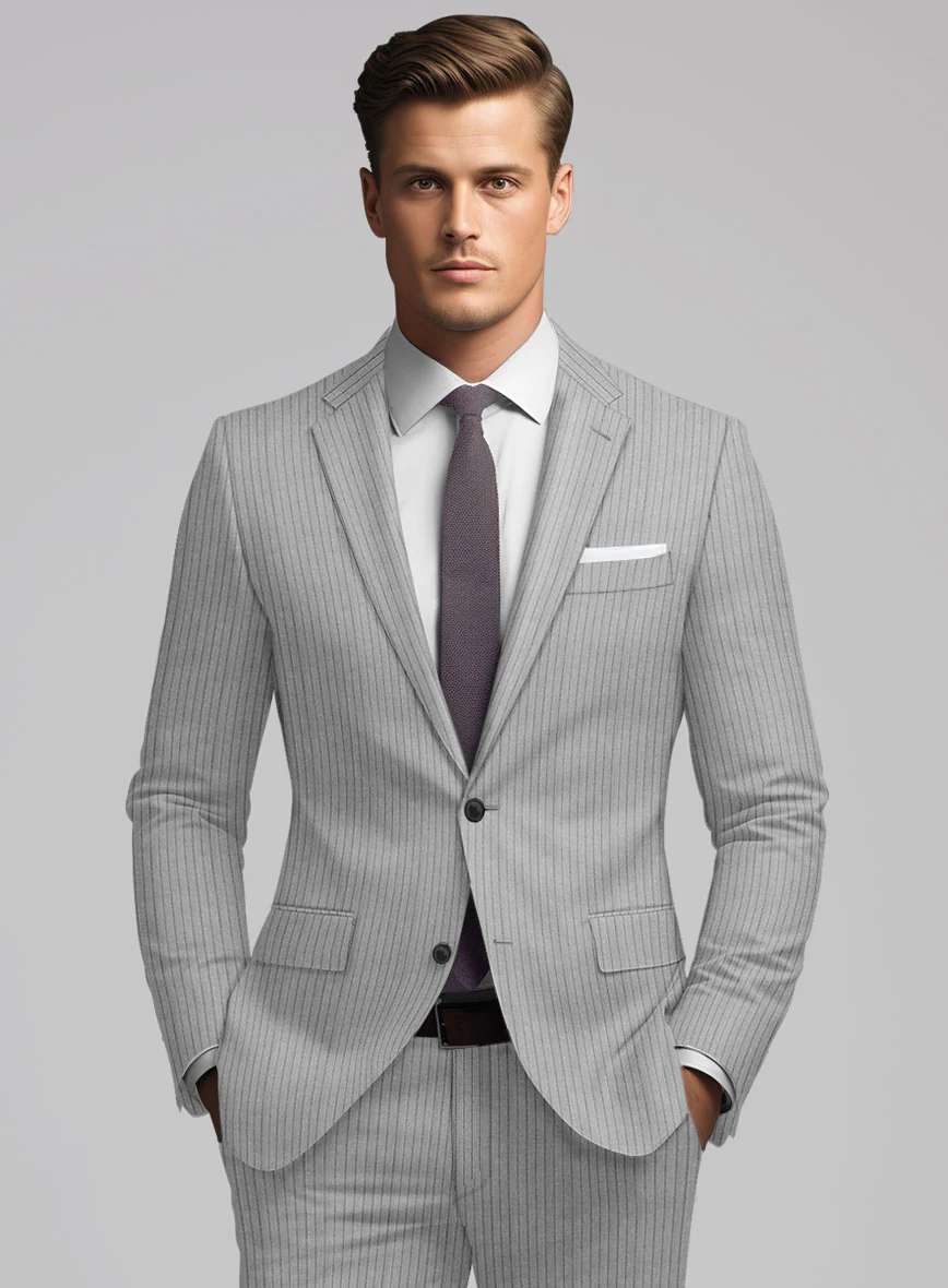 Reda Tibaro Gray Stripe Wool Suit - Image 4