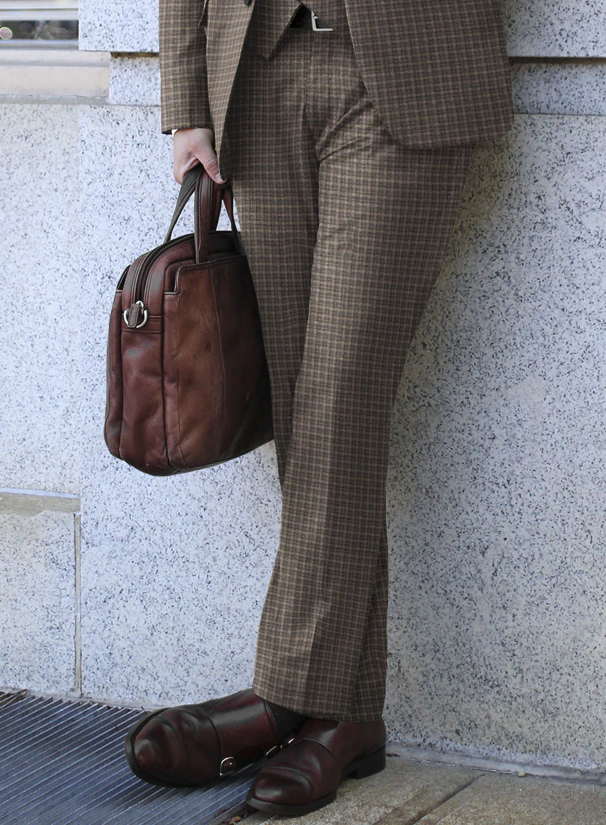 Reda Toli Brown Checks Wool Pants - Image 2
