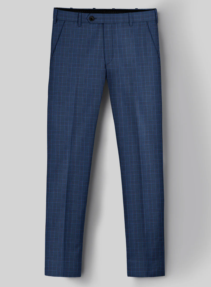 Reda Tory Blue Checks Wool Pants - Image 2