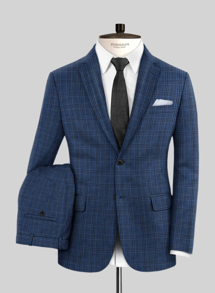 Reda Tory Blue Checks Wool Suit - Image 2