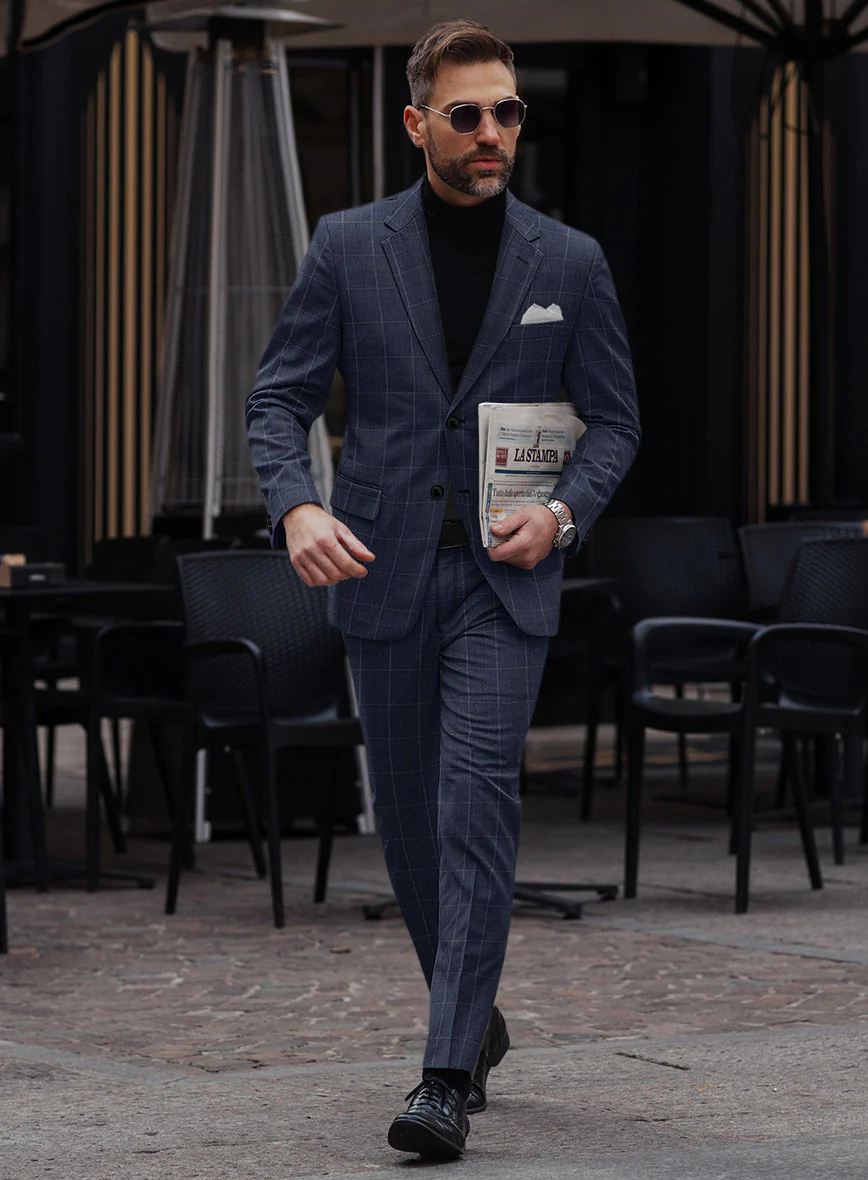 Reda Trivon Blue Checks Wool Suit - Image 2