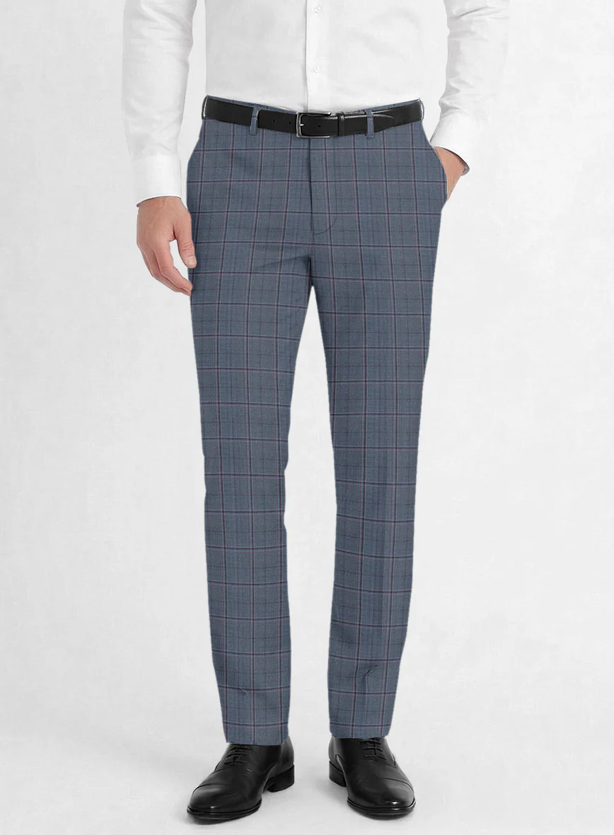Reda Tropical Blue Checks Wool Suit - Image 6
