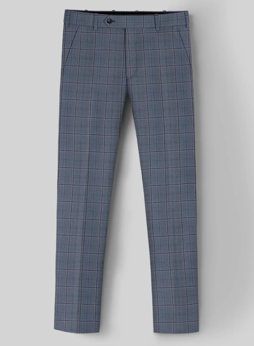Reda Tropical Blue Checks Wool Suit - Image 7