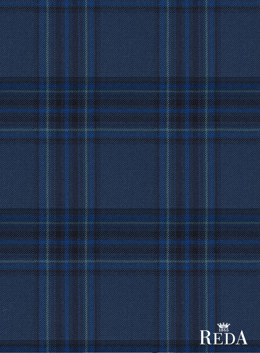 Reda Vale Blue Checks Wool Jacket - Image 3
