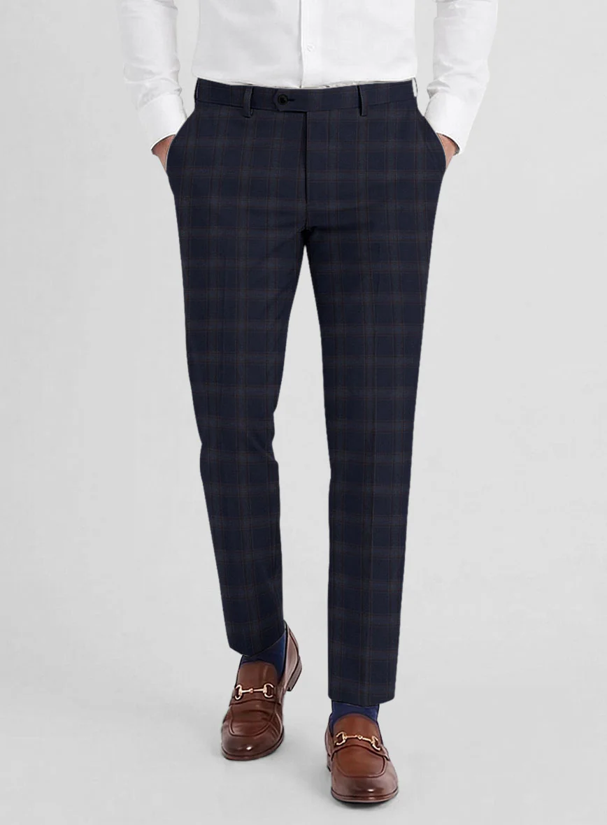 Reda Vidla Dark Blue Checks Wool Suit - Image 6