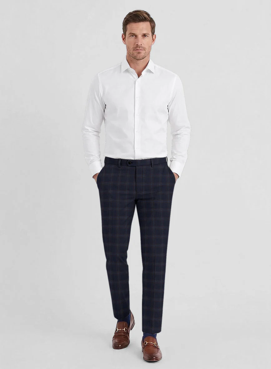 Reda Vidla Dark Blue Checks Wool Suit - Image 7