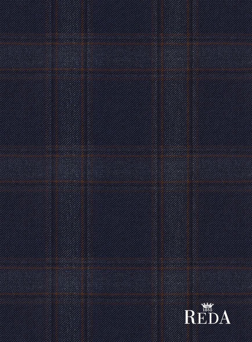 Reda Vidla Dark Blue Checks Wool Suit - Image 8