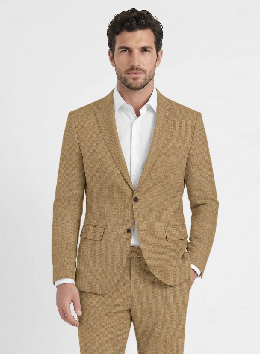 Reda Worsted Khaki Wool Suit - Image 3