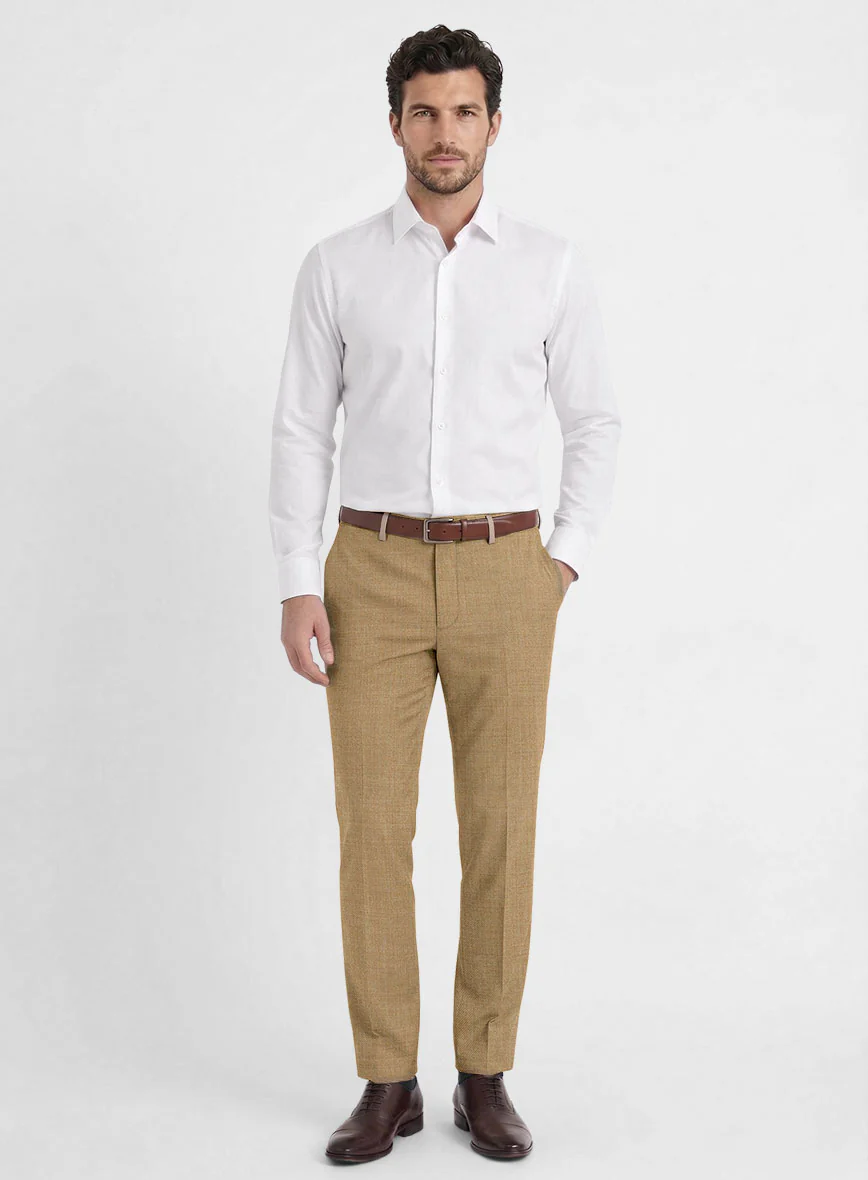Reda Worsted Khaki Wool Pants - Image 3