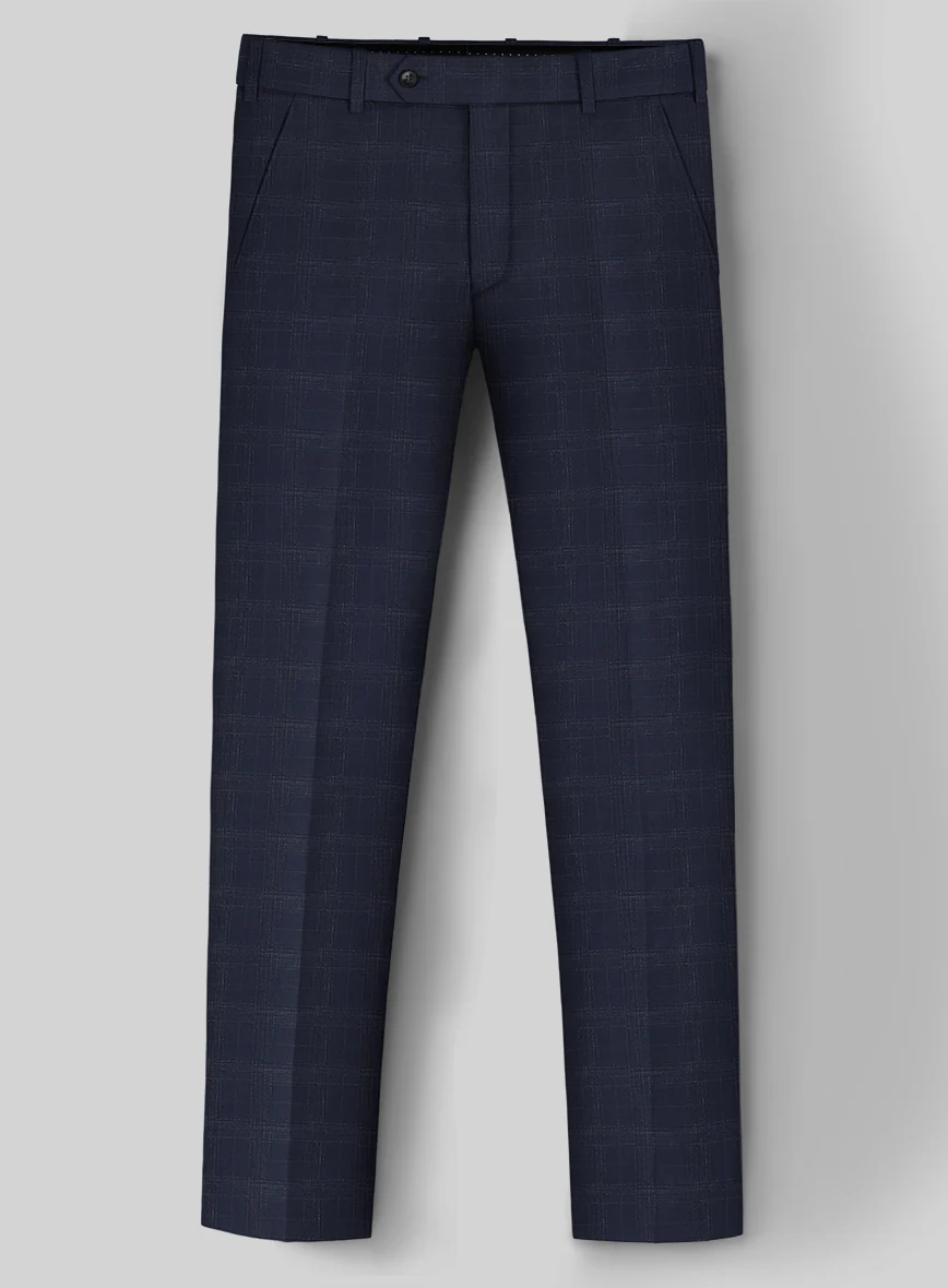 Reda Xime Blue Checks Wool Pants - Image 2
