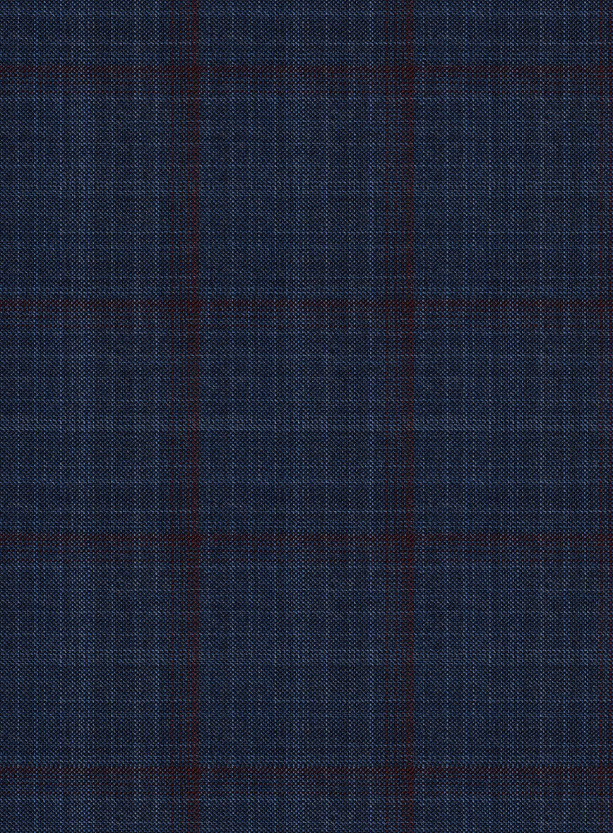 Reda Zodiac Blue Checks Wool Jacket - Image 2