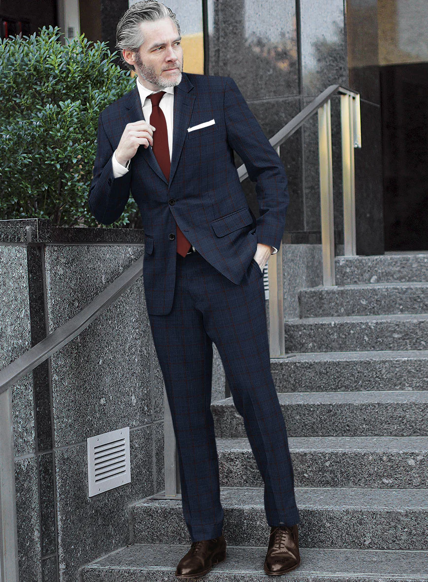 Reda Zodiac Blue Checks Wool Suit - Image 2