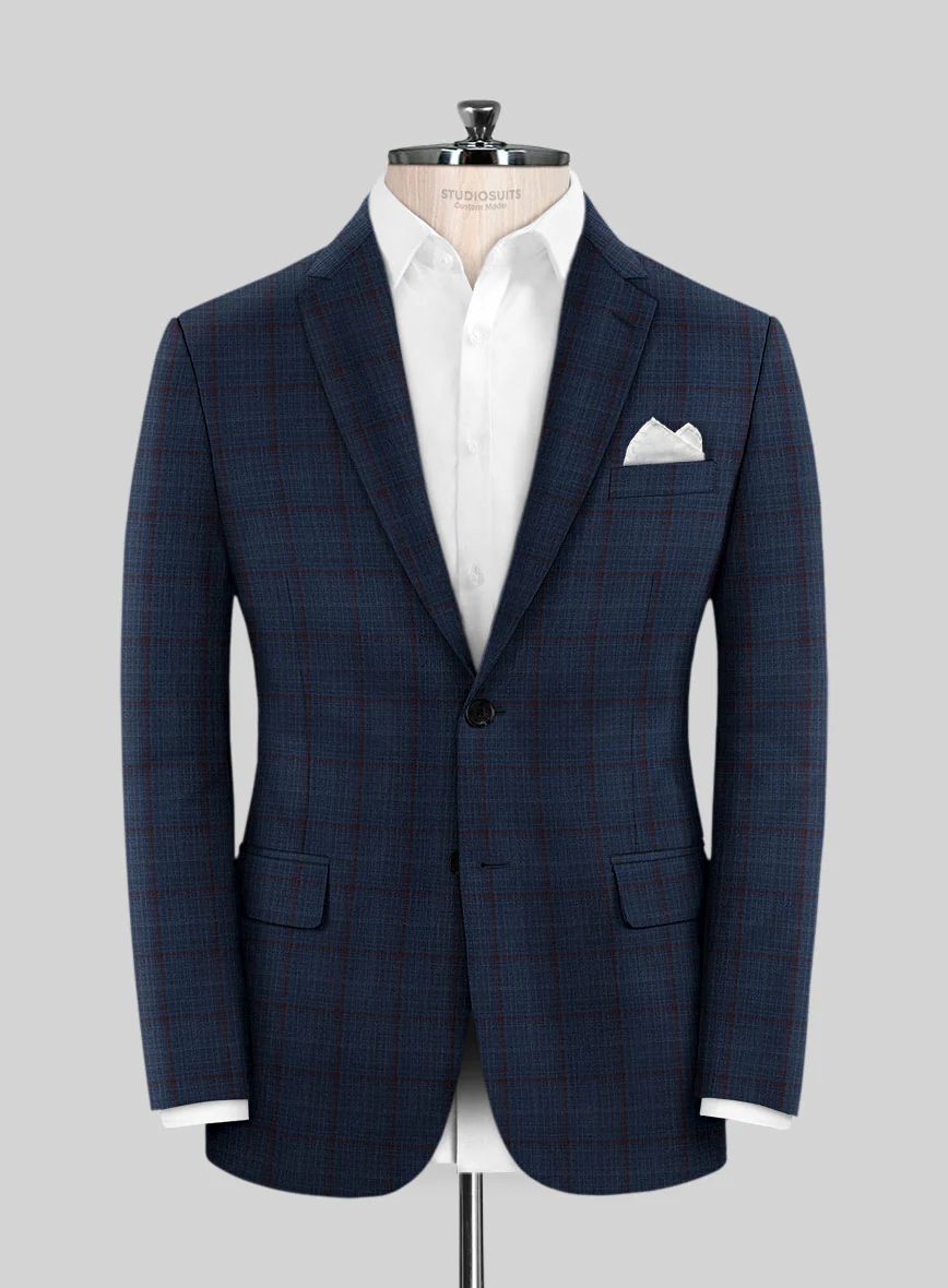 Reda Zodiac Blue Checks Wool Suit - Image 3